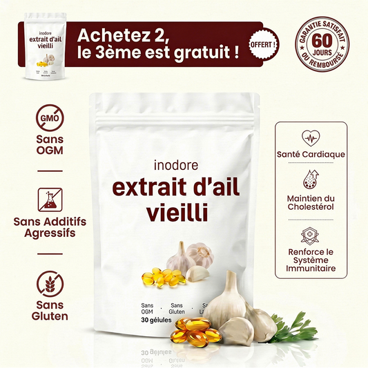 Extrait d'Ail Vieilli Inodore — Soutien Cardiovasculaire et Immunitaire