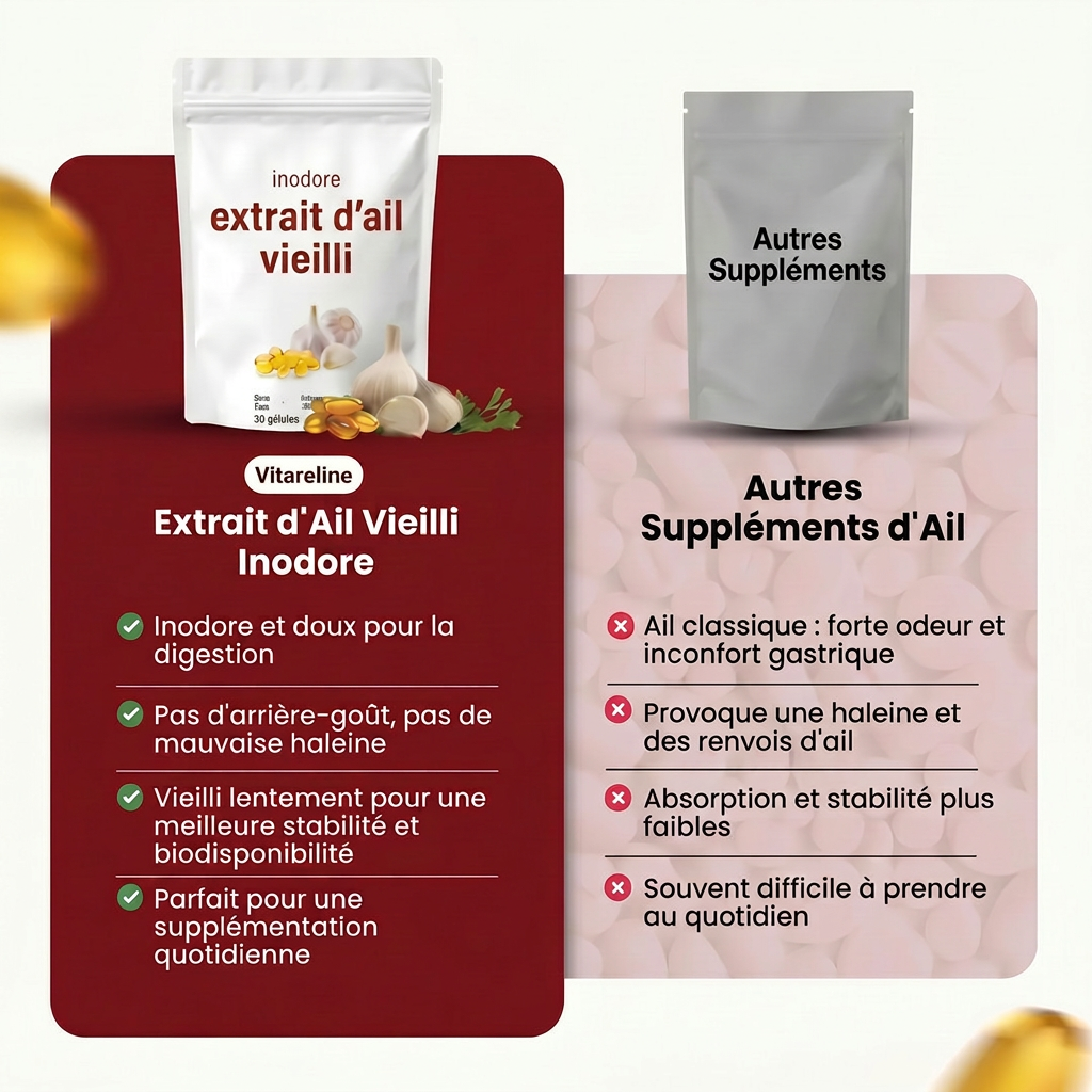 Extrait d'Ail Vieilli Inodore — Soutien Cardiovasculaire et Immunitaire